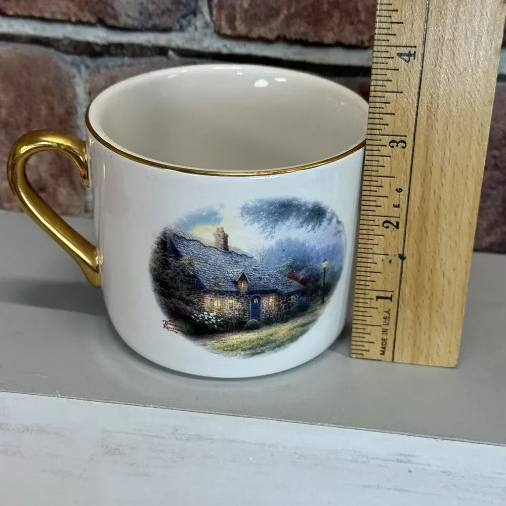 Thomas Kinkade “Moonlight‎ Cottage” Collectible Tea Cup Mug & Saucer Set